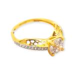 Beautiful Ladies Gold Ring with Solitaire and Amazing Design